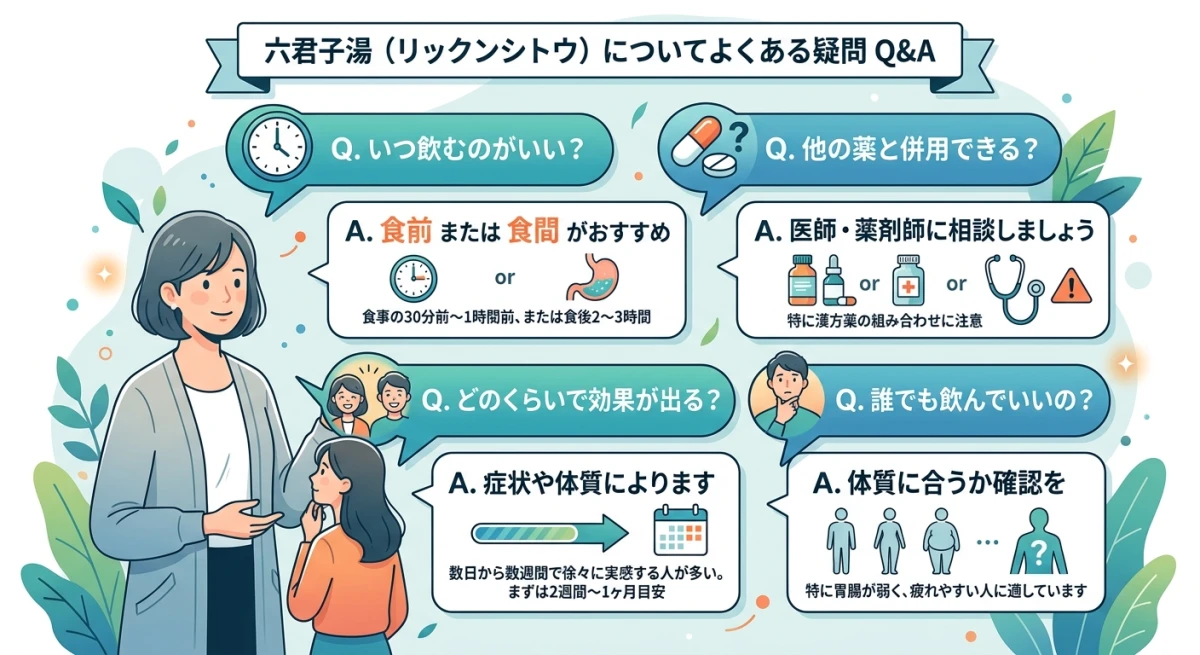 六君子湯に関するよくある質問と回答
