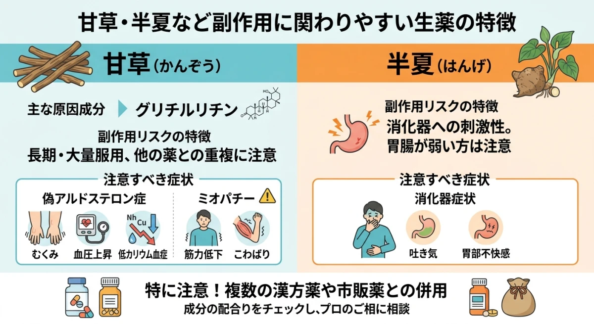 甘草と半夏の副作用リスク