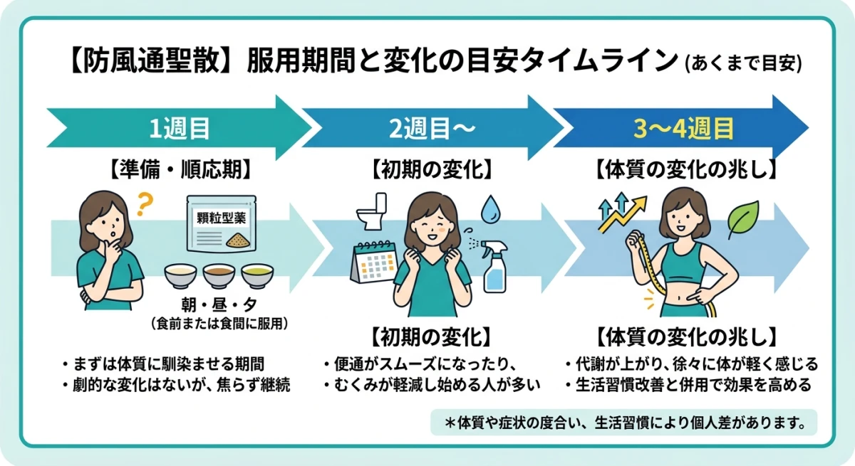 服用開始から変化を感じるまでのタイムライン
