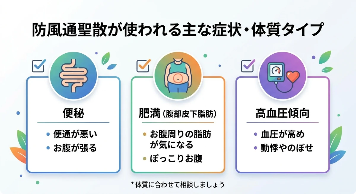 防風通聖散が適応となる主な体質タイプ