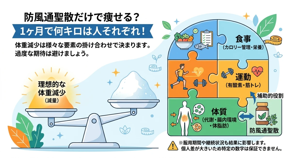 体重減少に影響を与える複数の要因