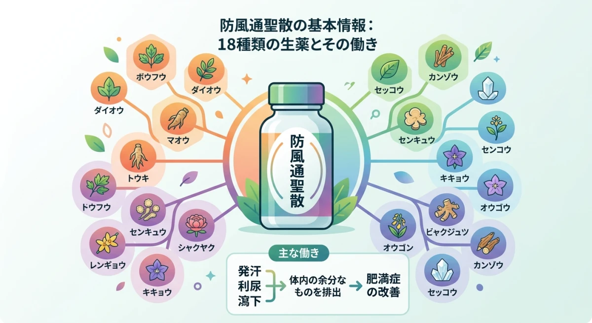 防風通聖散に含まれる18種類の生薬