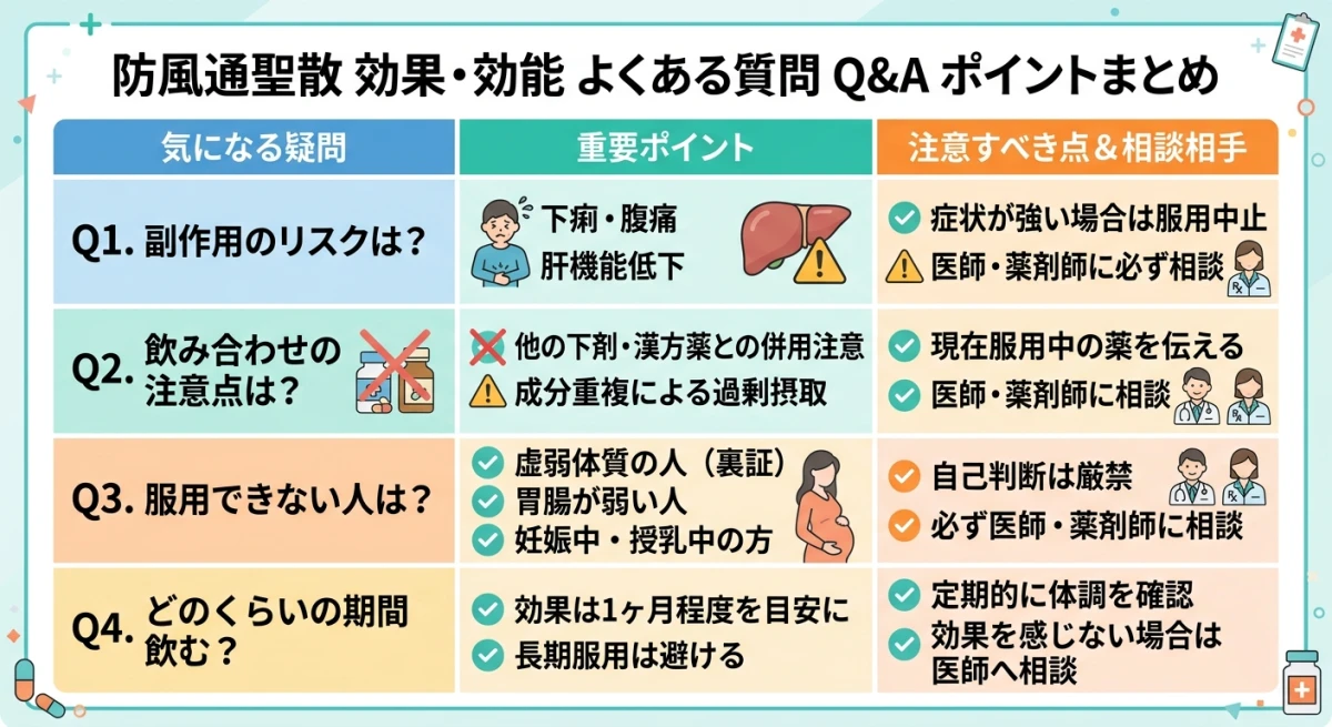 防風通聖散の服用に関するQ&A