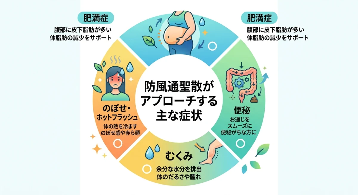 防風通聖散が改善をサポートする4つの主な症状