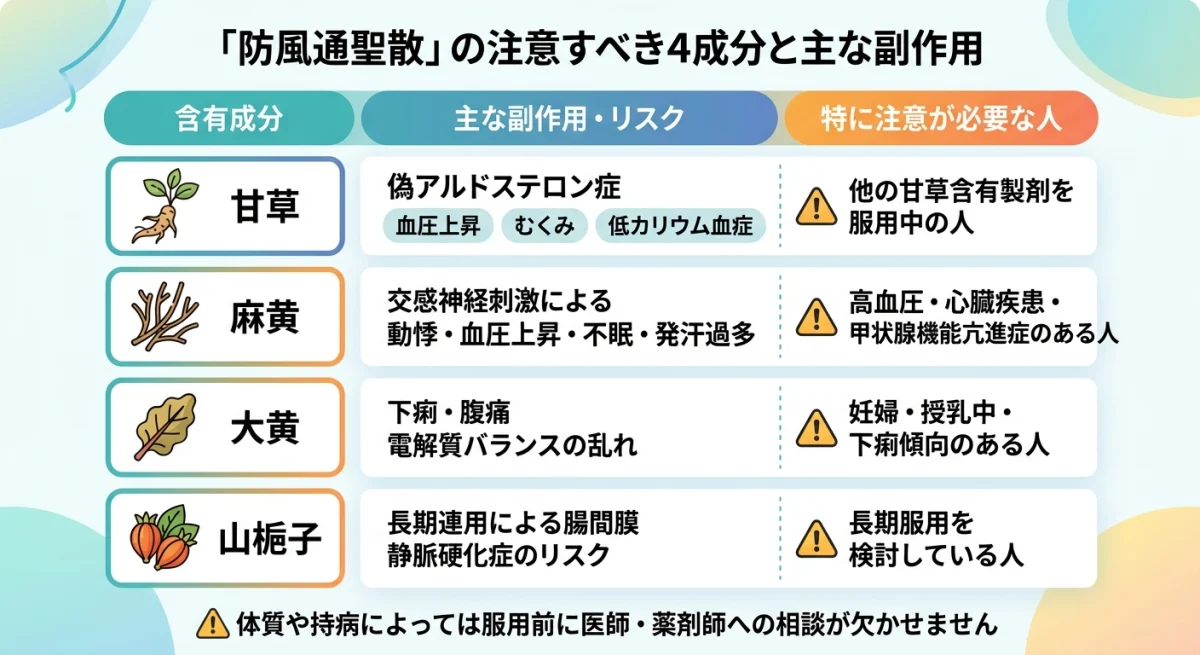 防風通聖散の主要成分と副作用