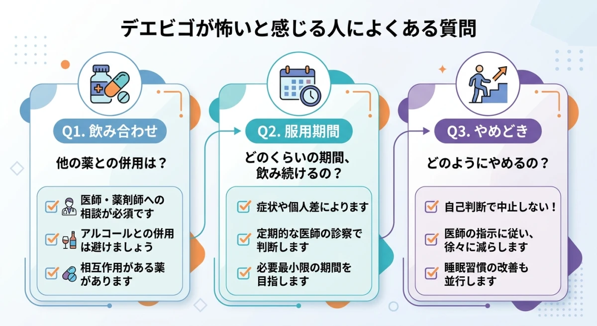 デエビゴの服用に関するよくある質問と回答