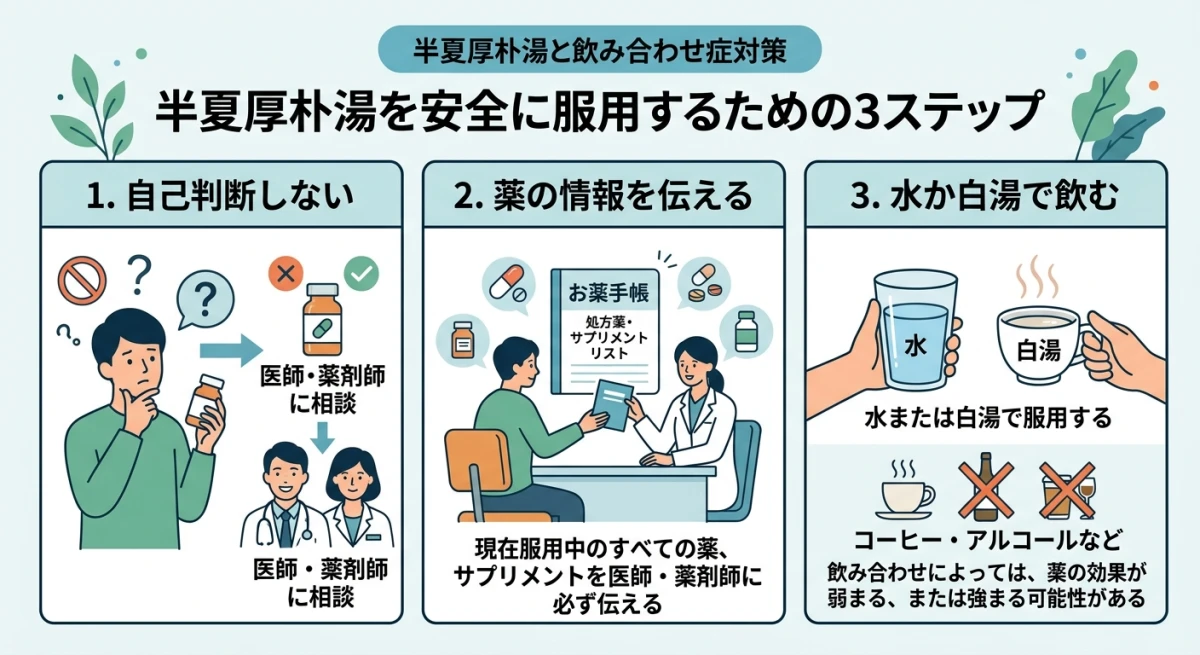 半夏厚朴湯を安全に飲むための3つの基本ポイント