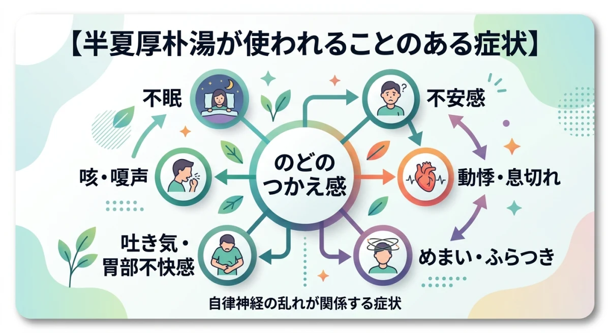 半夏厚朴湯が適応となる複数の症状をまとめ