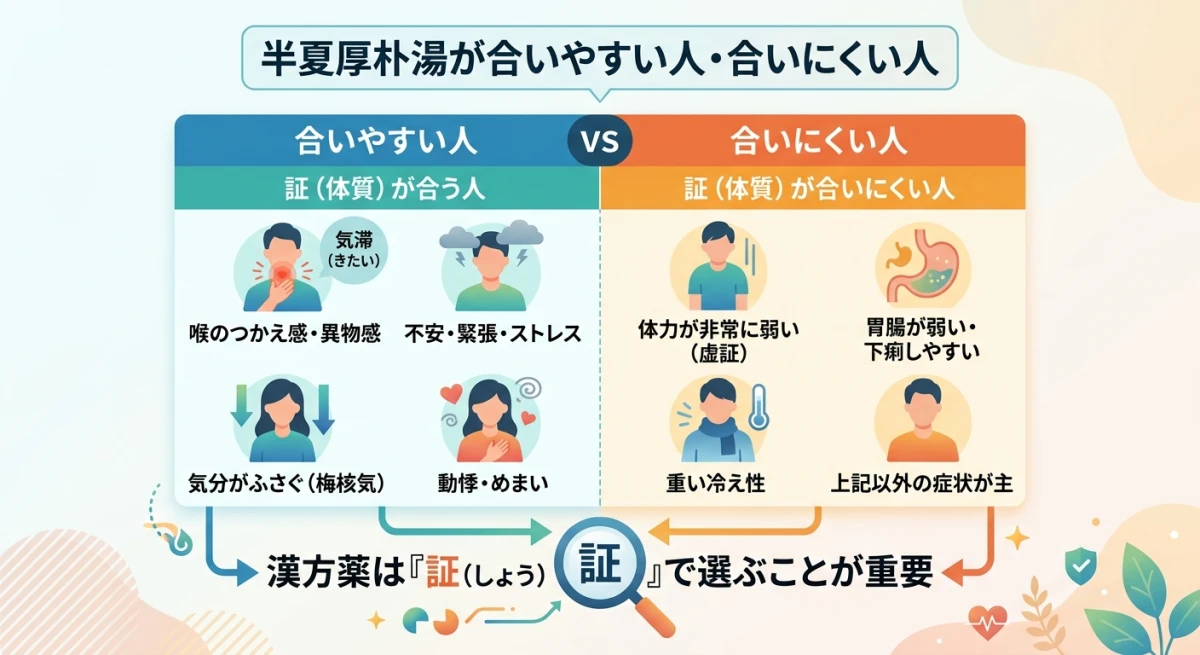 半夏厚朴湯が合う人と合わない人の特徴