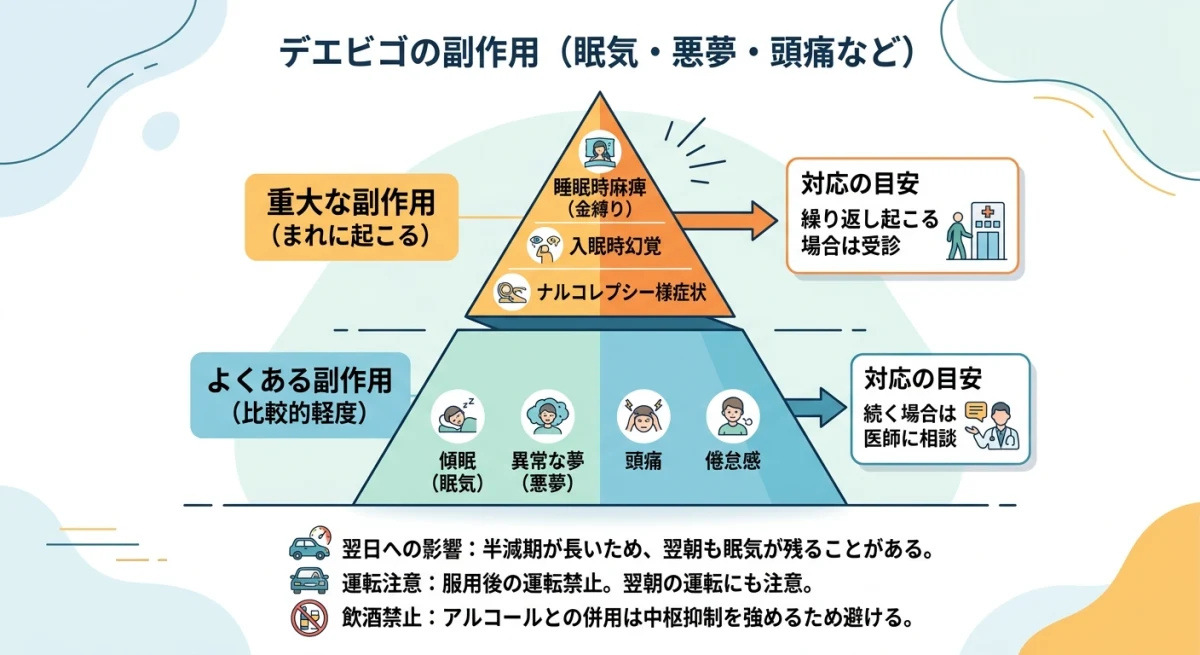 デエビゴの副作用の種類