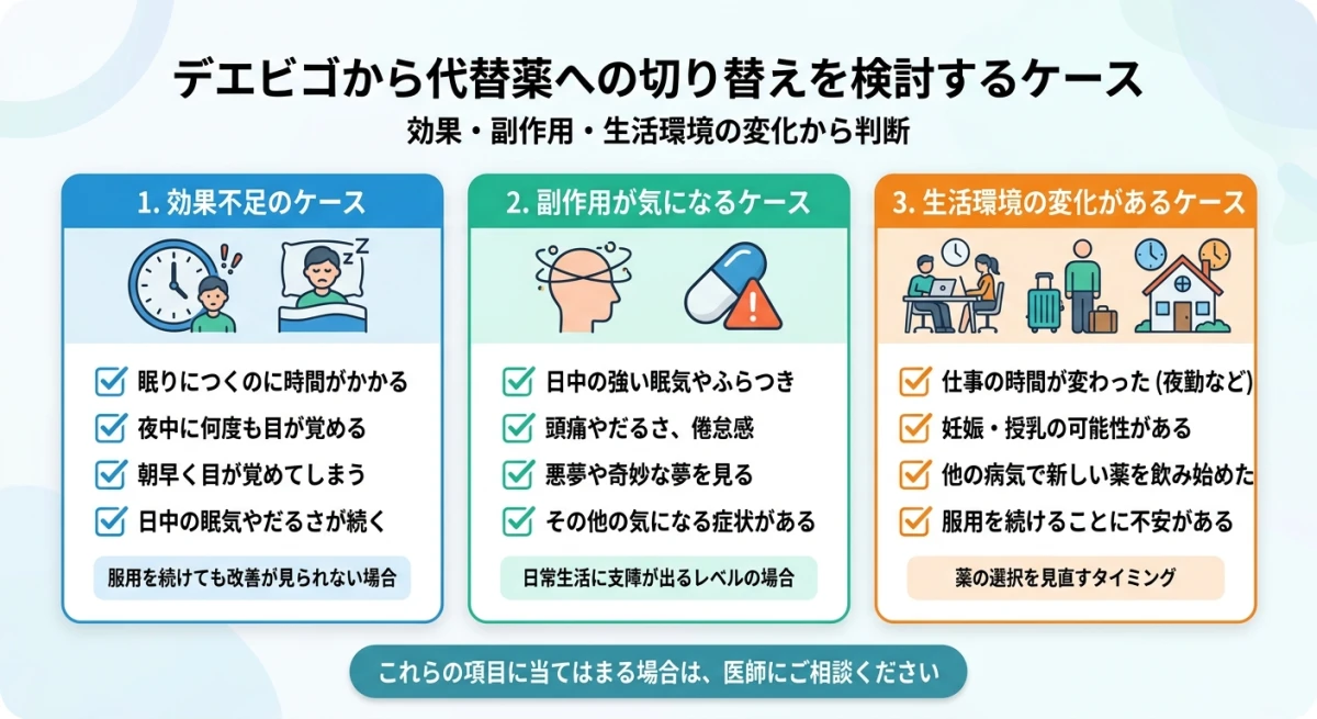 睡眠薬の切り替えを検討すべき3つのチェックポイント