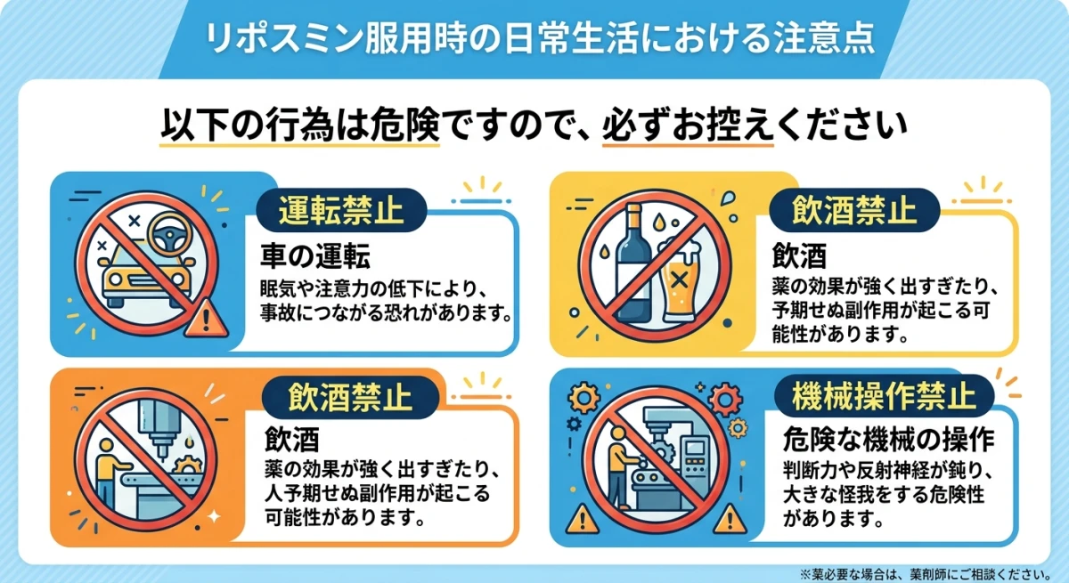 リポスミン服用中の禁止事項