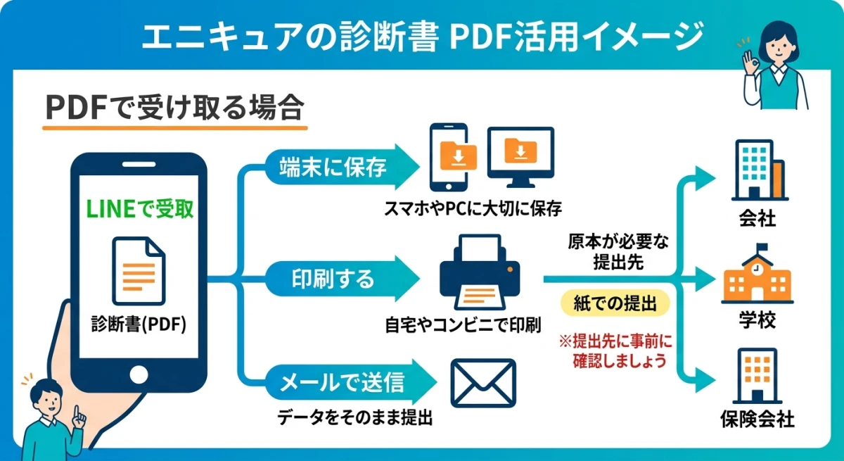PDF診断書の受領から提出先への活用方法