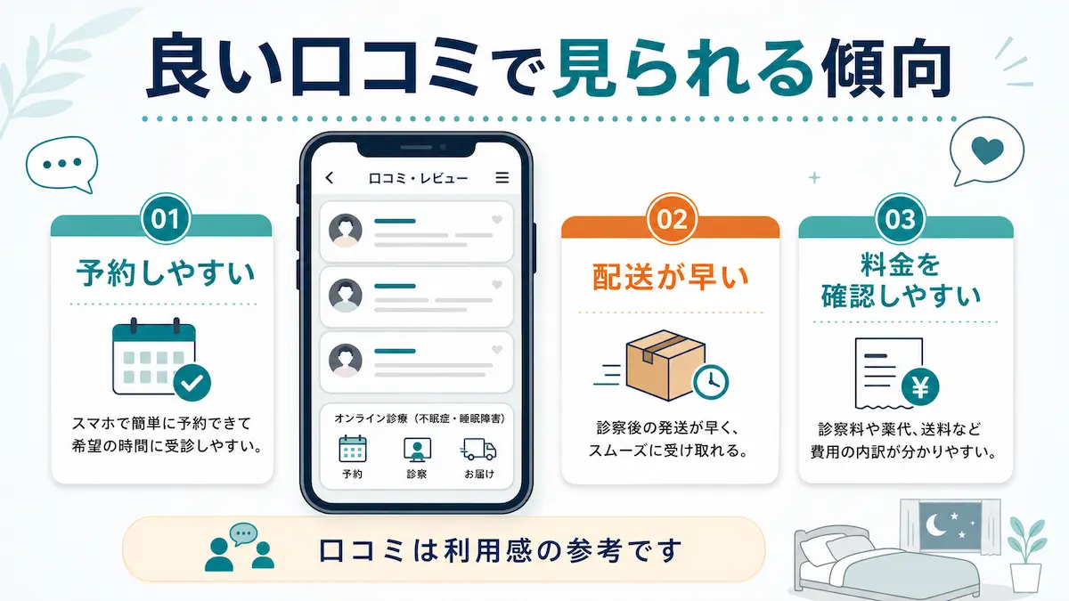 DMMオンラインクリニック 不眠症治療 良い口コミ
