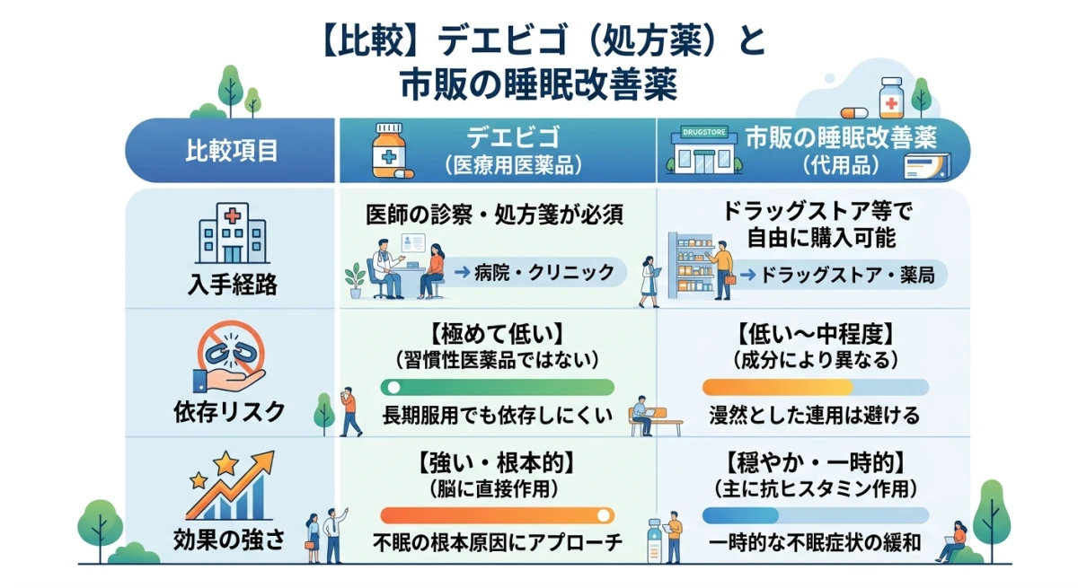 デエビゴと市販の睡眠改善薬の入手経路