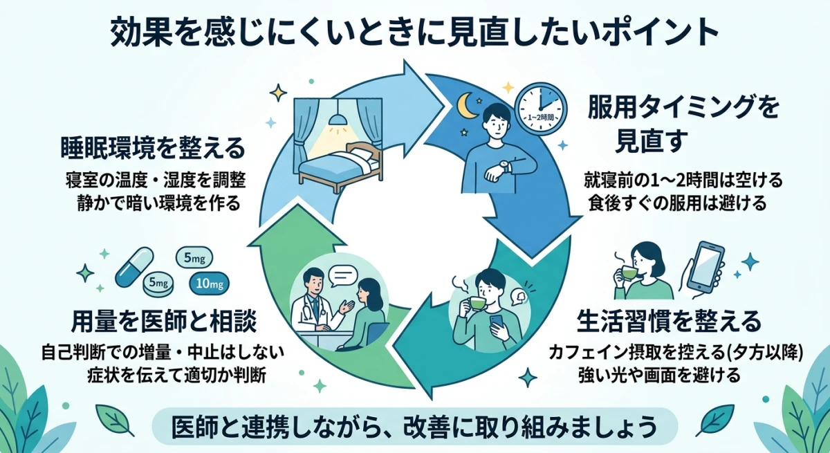 デエビゴの効果を感じにくいときに見直すべき生活習慣